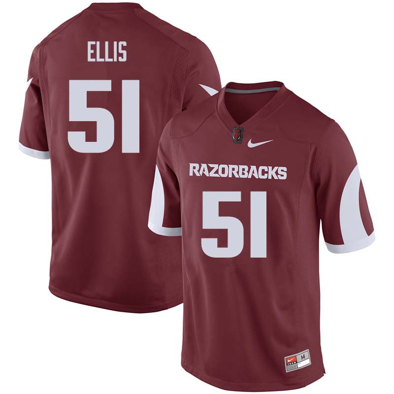 Men #51 Brooks Ellis Arkansas Razorback College Football Jerseys Sale-Cardinal